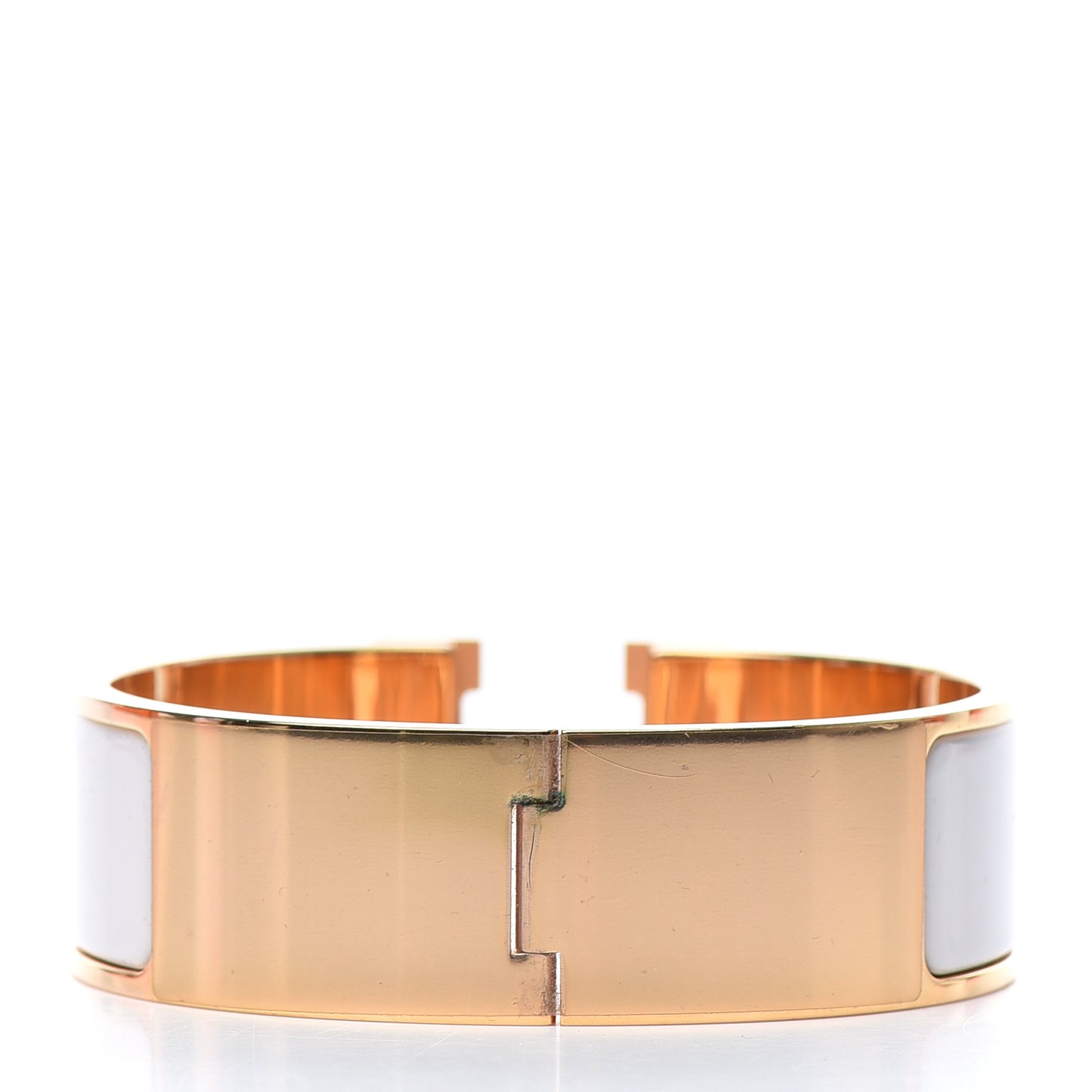 Enamel Wide Clic Clac H Bracelet PM White