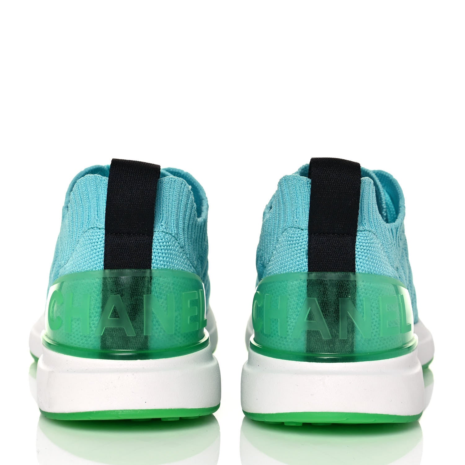 Chanel Mixed Fibers Quilted Womens CC Sneakers 36.5 Turquoise 5 of 9