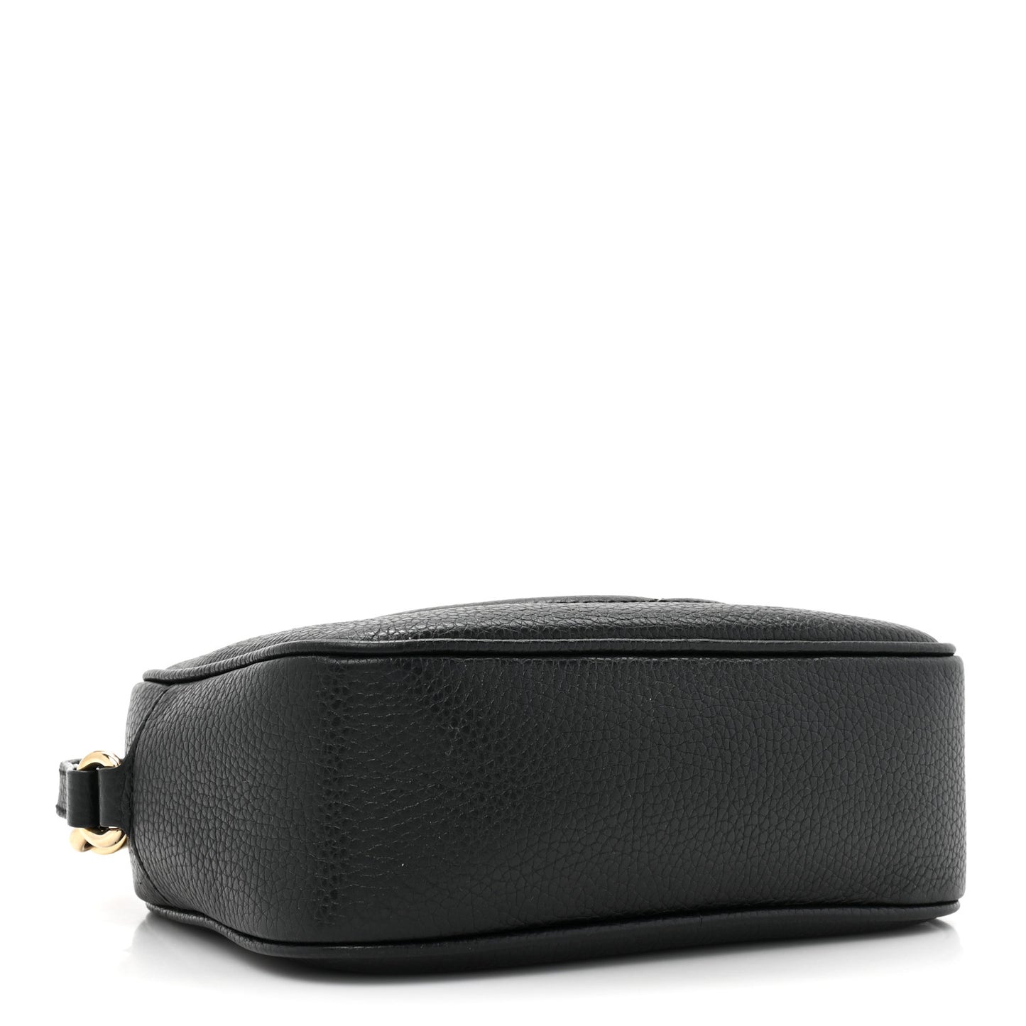 Pebbled Calfskin Small Soho Disco Bag Black