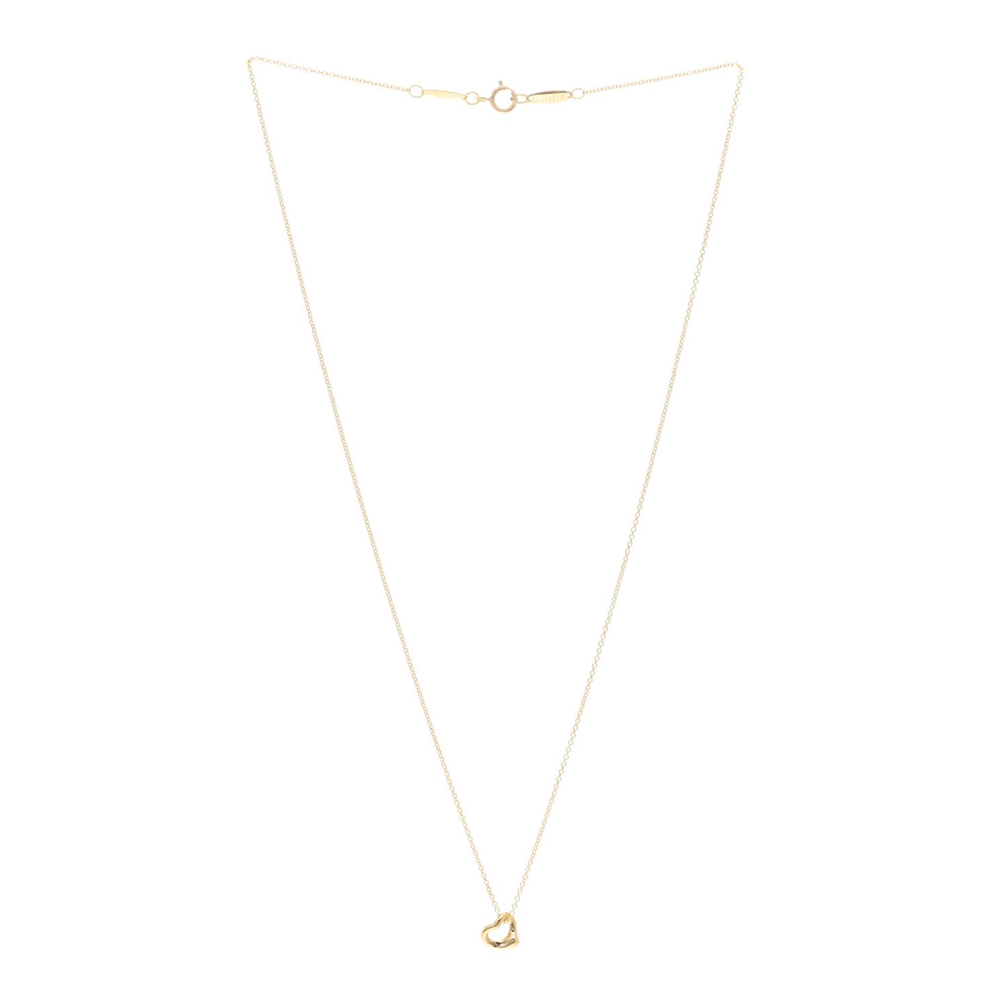18K Yellow Gold 7mm Elsa Peretti Open Heart Pendant Necklace