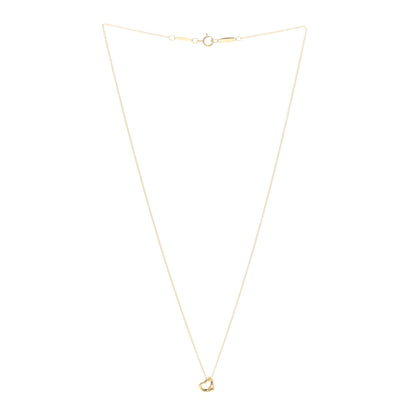 Tiffany 18K Yellow Gold 7mm Elsa Peretti Open Heart Pendant Necklace 3 of 4