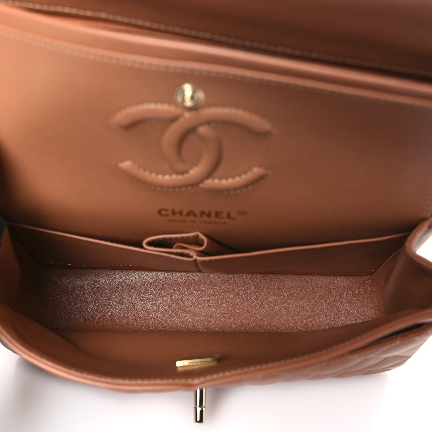 Chanel Lambskin Quilted Small Double Flap Brown 5 of 10