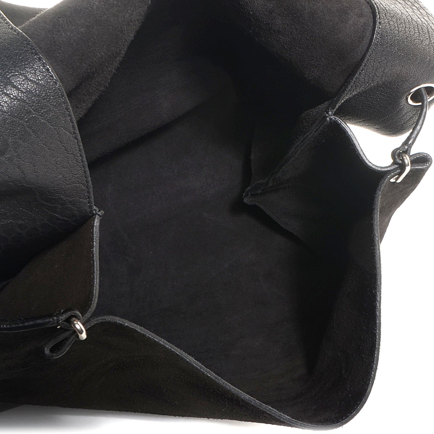 Shrunken Lambskin All Soft Shoulder Bag Black