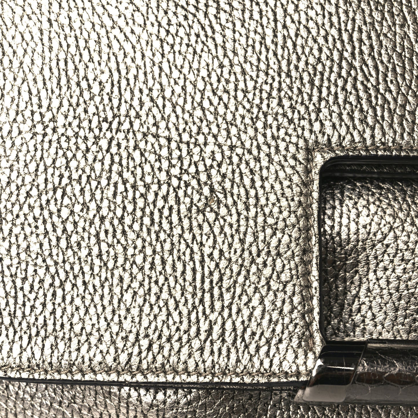 Metallic Calfskin Elaphe Ziad Bag Silver
