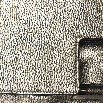 Jimmy Choo Metallic Calfskin Elaphe Ziad Bag Silver 9 of 9