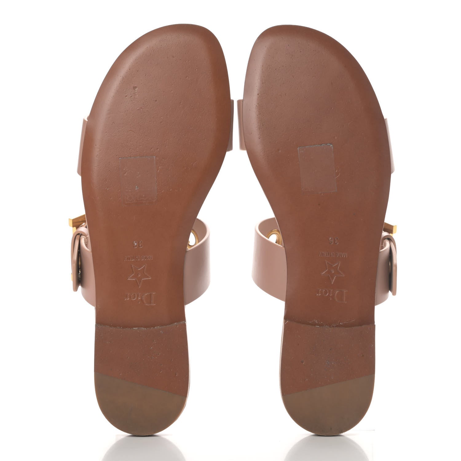 Christian Dior Calfskin D-Dior Slide Sandals 36 Rose De Vents 4 of 4