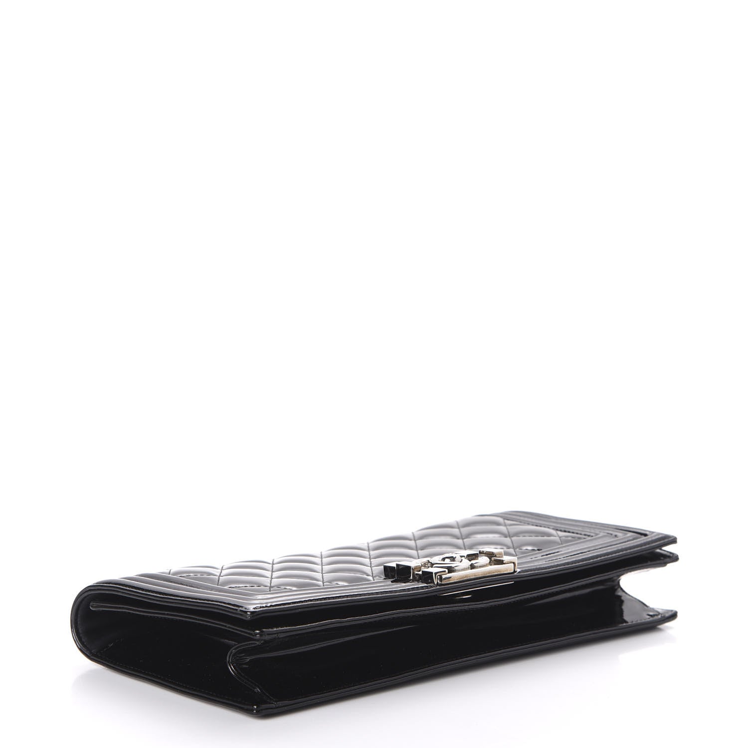Chanel Patent Quilted Boy Flap Clutch Black 4 of 10