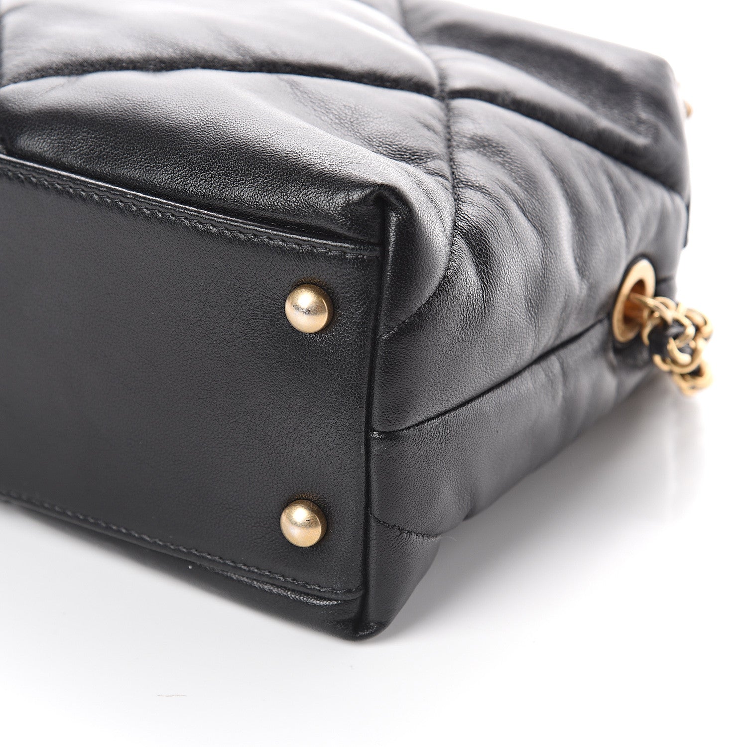Chanel Lambskin Quilted Small Bowling Bag Black 9 of 9