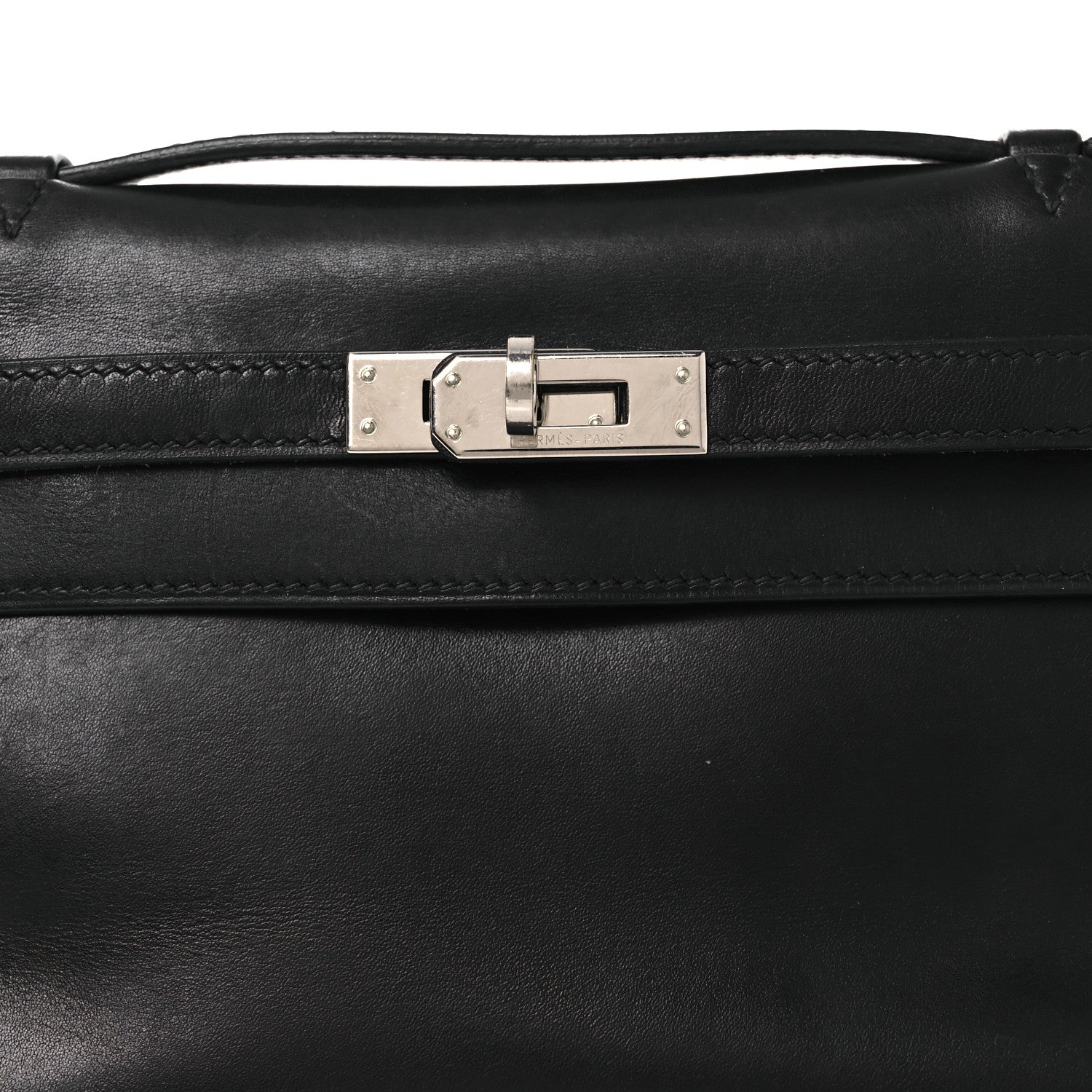 Hermes Box Kelly Pochette Clutch Black 8 of 12