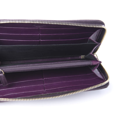 Saint Laurent Patent Y Mail Zip Around Wallet Purple 4 of 6