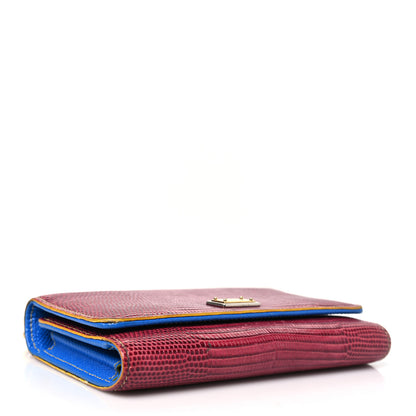 Dolce & Gabbana Dauphine Stampa Iguana Mini Miss Sicily Chain Phone Case Wallet Red Multicolor 4 of 10