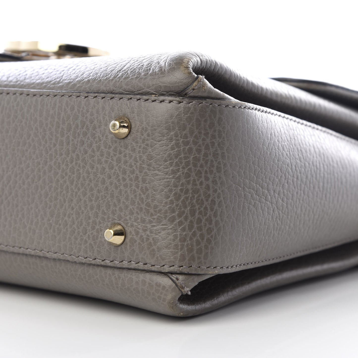 Dollar Calfskin Interlocking G Top Handle Shoulder Bag Loess