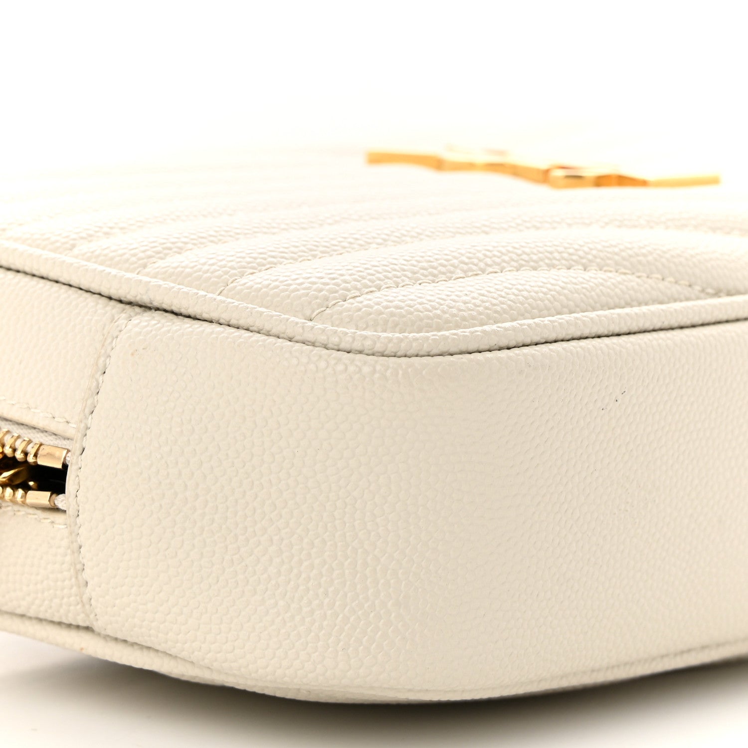 Saint Laurent Grain De Poudre Matelasse Monogram Mini Lou Camera Bag Crema Soft 9 of 11