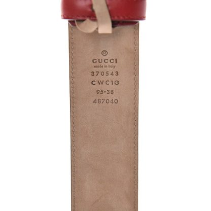 Gucci Guccissima Signature Interlocking G 37mm Belt 95 38 Hibiscus Red 3 of 4