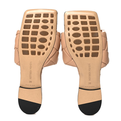 Bottega Veneta Nappa Maxi Intrecciato Lido Flat Sandals 39 Tan 6 of 8