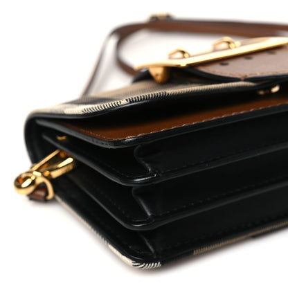Burberry House Check Bridle Calfskin Small Madison Buckle Bag Tan 9 of 11