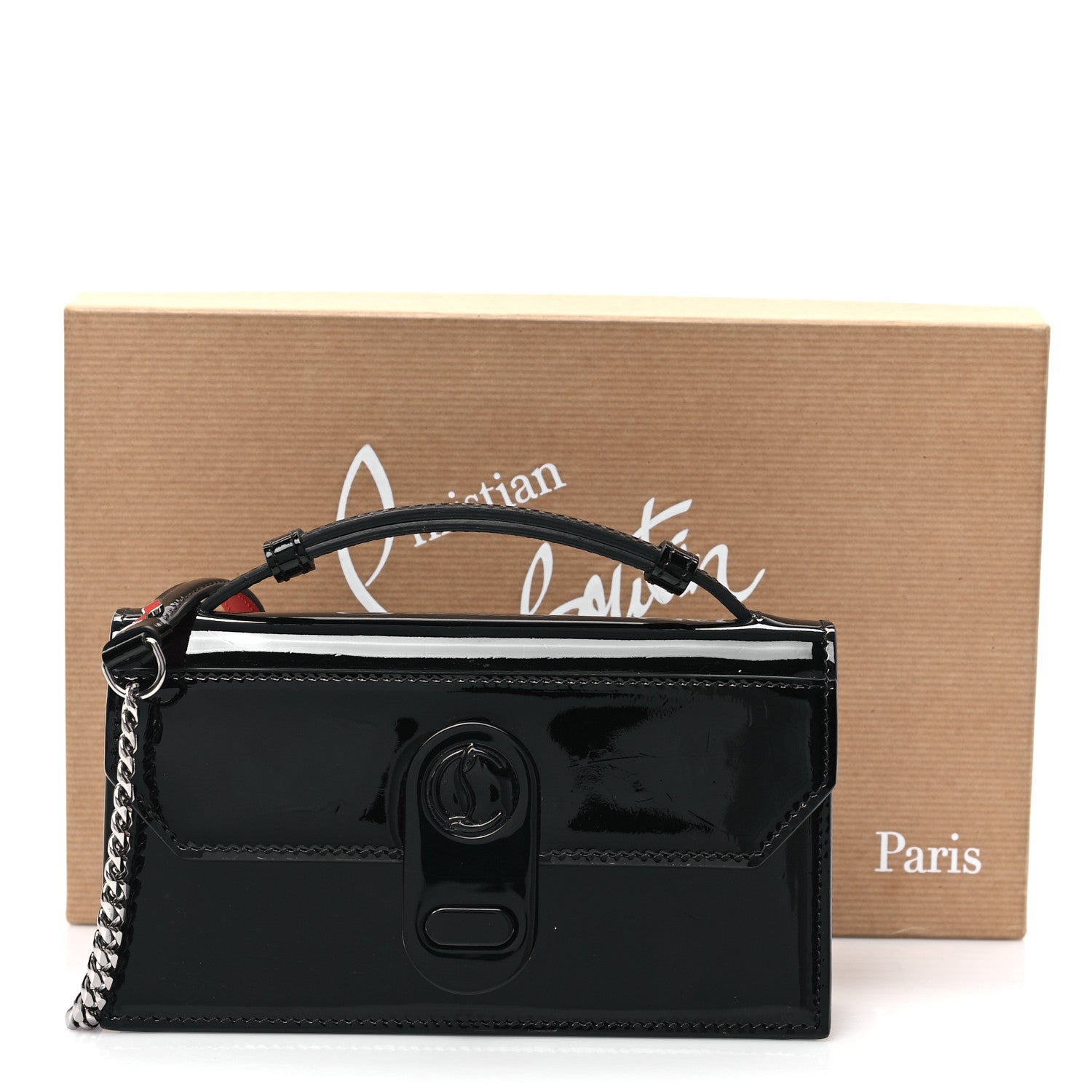 Christian Louboutin Patent Calfskin Small Elisa Baguette Black 12 of 12