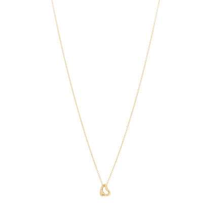Tiffany 18K Yellow Gold 7mm Elsa Peretti Open Heart Pendant Necklace 1 of 5