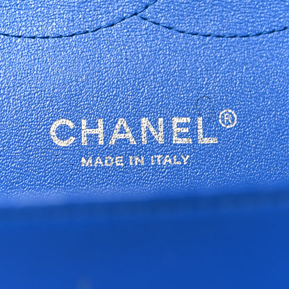 Chanel Caviar Chevron Quilted Jumbo Double Flap Blue 6 of 13
