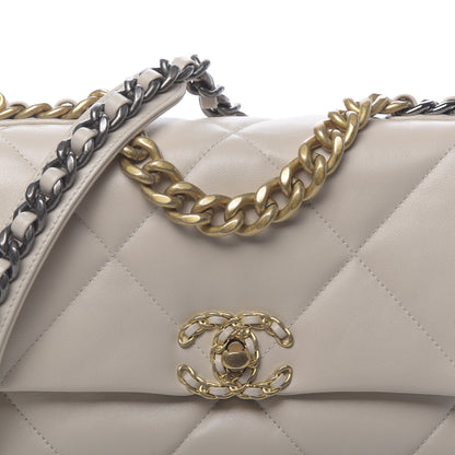 Chanel Goatskin Quilted Medium 19 Flap Beige 10 of 11