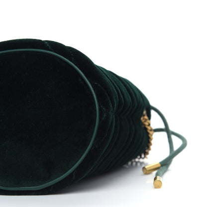 Gucci Velvet Matelasse Mini GG Marmont 2.0 Bucket Bag Dark Green 8 of 8