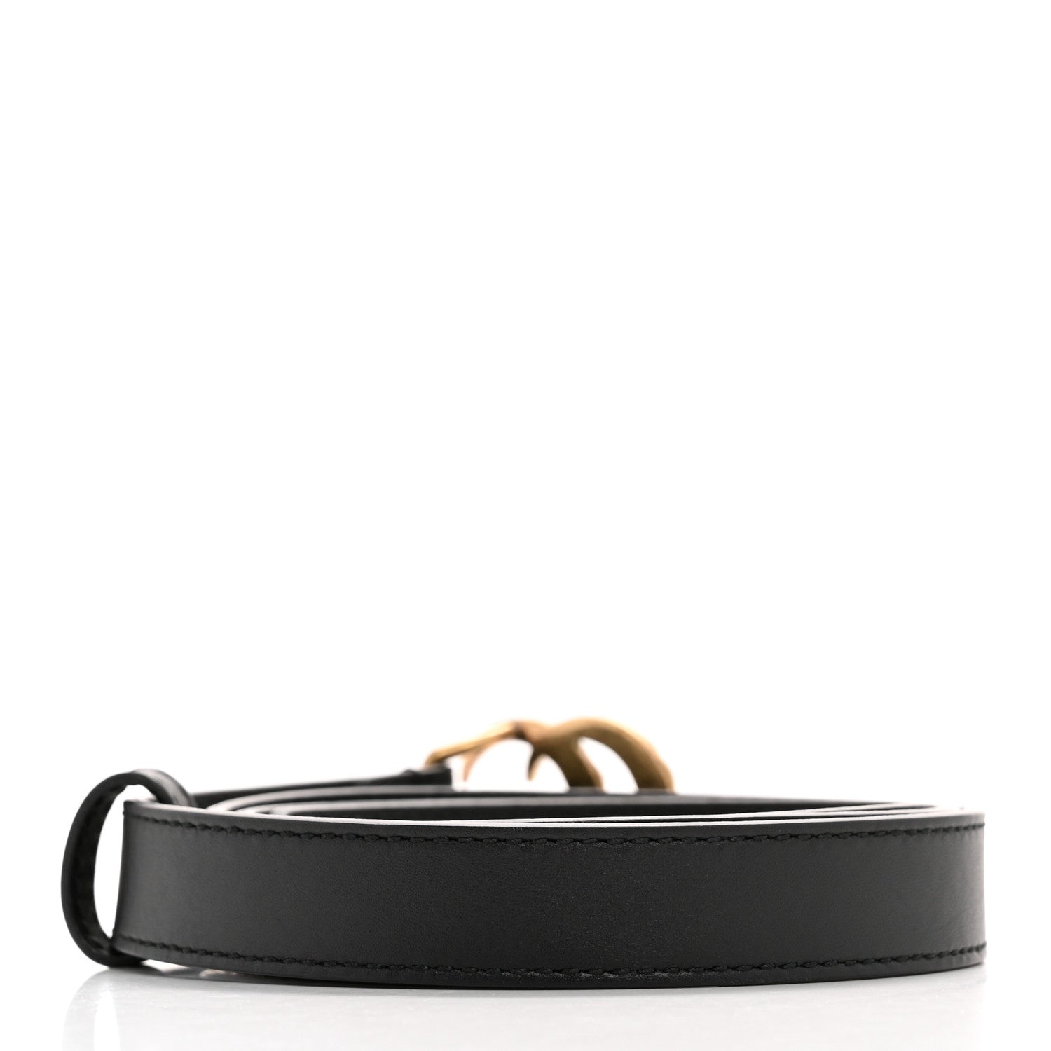 Gucci Calfskin Pearl Double G 20mm Belt 85 34 Black Cream 2 of 7
