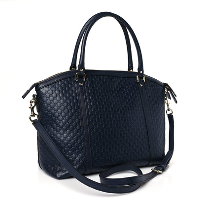 Gucci Soft Microguccissima Dome Satchel Navy 3 of 9
