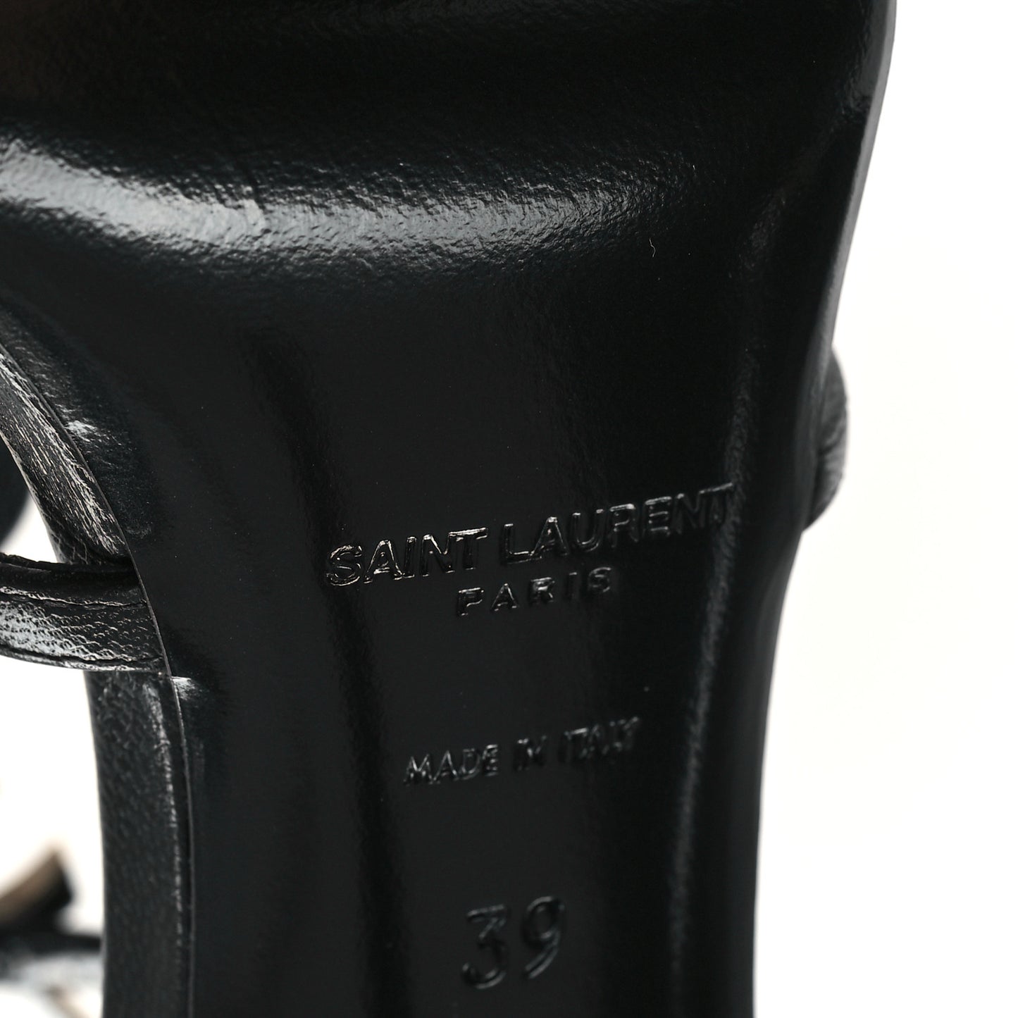 Calfskin Cassandra 100 Ankle Strap Sandals 39 Black