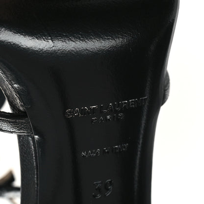 Saint Laurent Calfskin Cassandra 100 Ankle Strap Sandals 39 Black 7 of 10