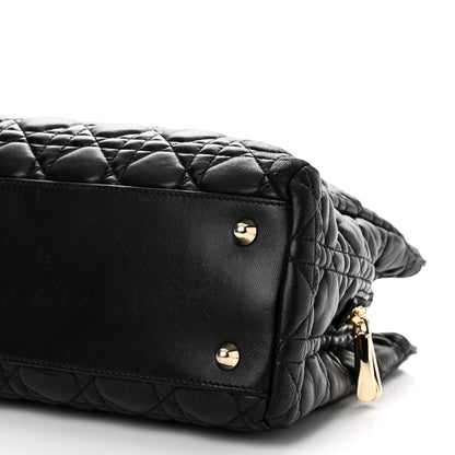 Christian Dior Lambskin Cannage Small Dior Soft Zipped Shopping Tote Black 12 of 12