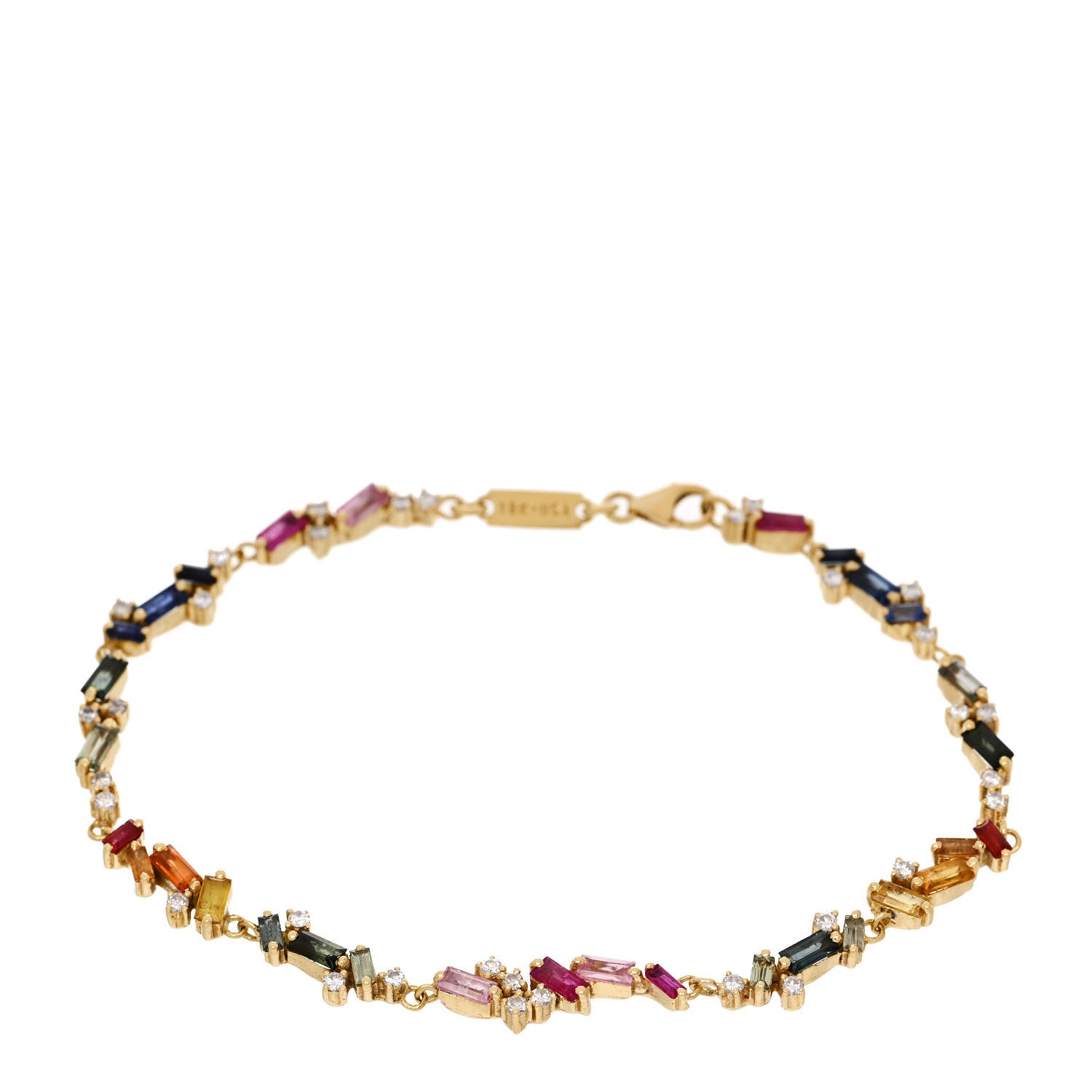 Suzanne Kalan 18K Rose Gold Rainbow Sapphire La Fantaisie Star Dust Bracelet 1 of 4