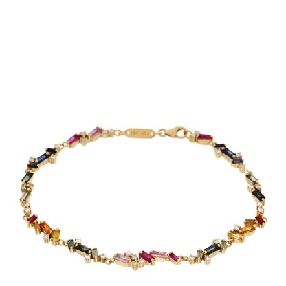Suzanne Kalan 18K Rose Gold Rainbow Sapphire La Fantaisie Star Dust Bracelet 1 of 4