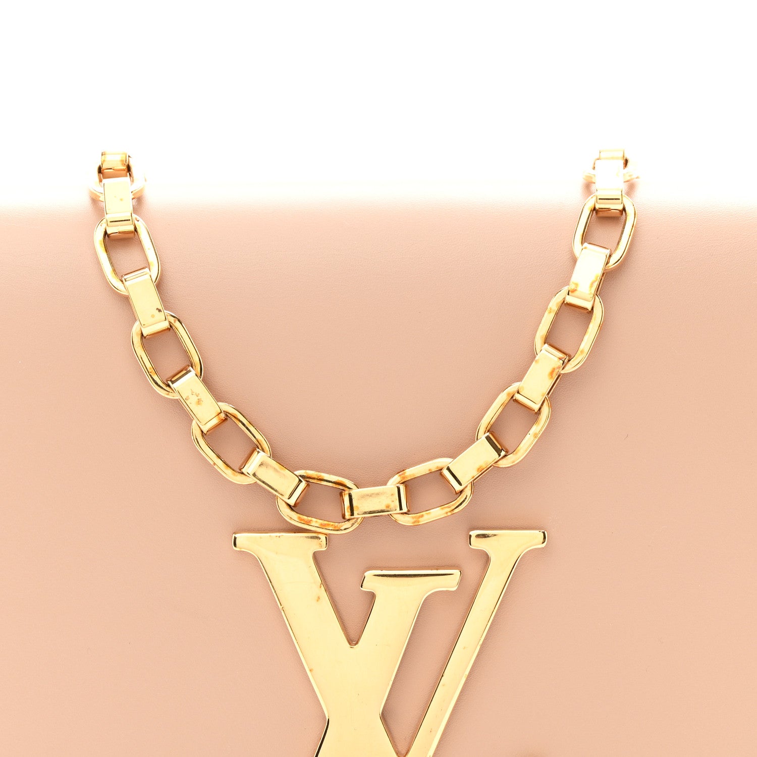 Louis Vuitton Calfskin Chain Louise MM Nude 8 of 10