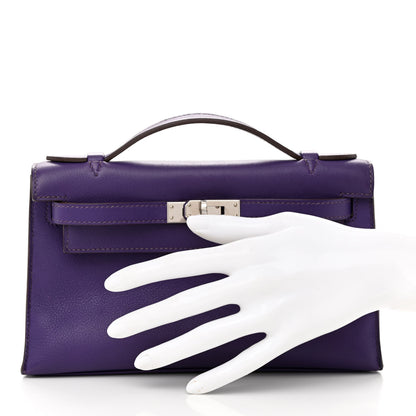 Hermes Swift Kelly Pochette Clutch Iris 3 of 12
