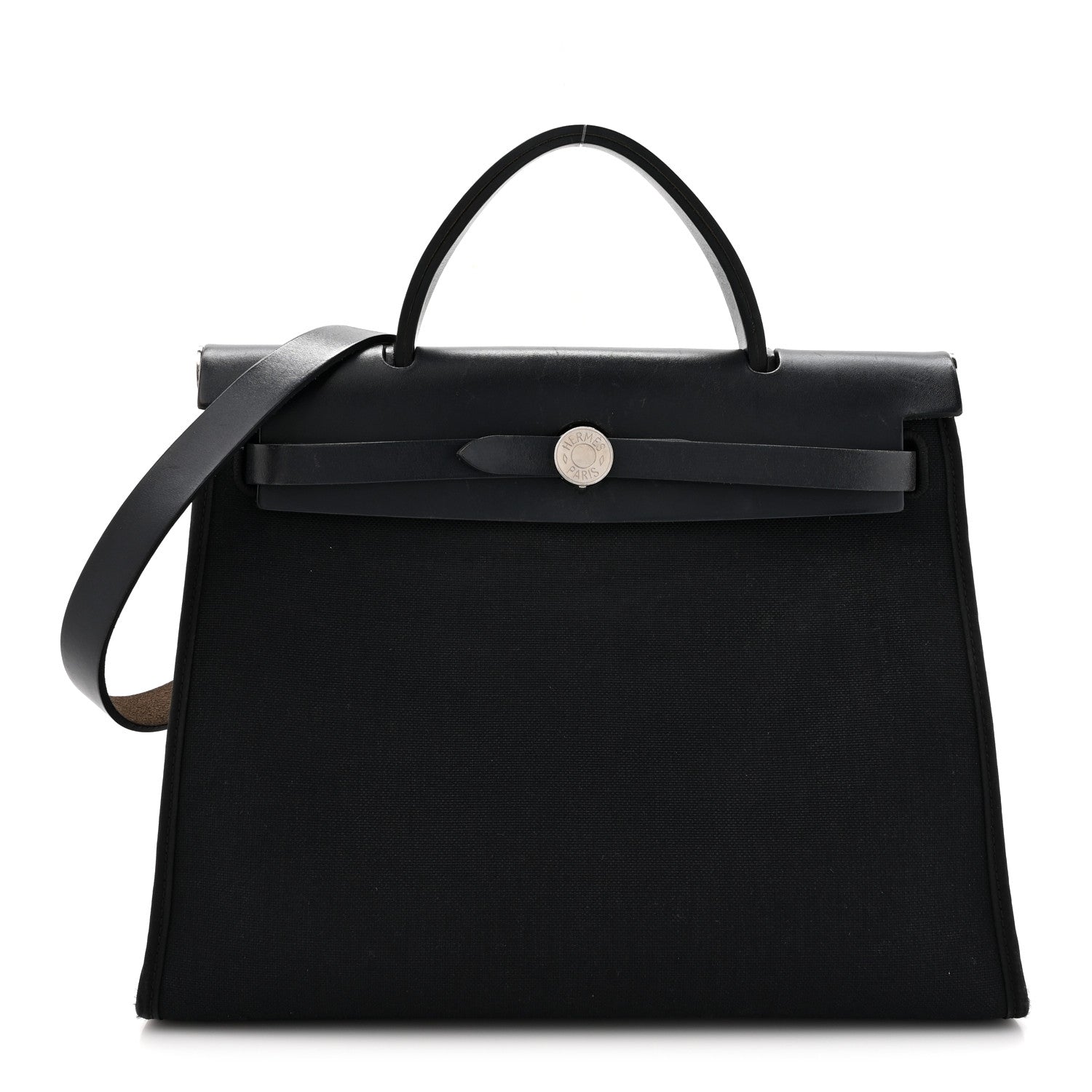 Hermes Military Toile Vache Hunter Herbag Zip PM 31 Black 1 of 19