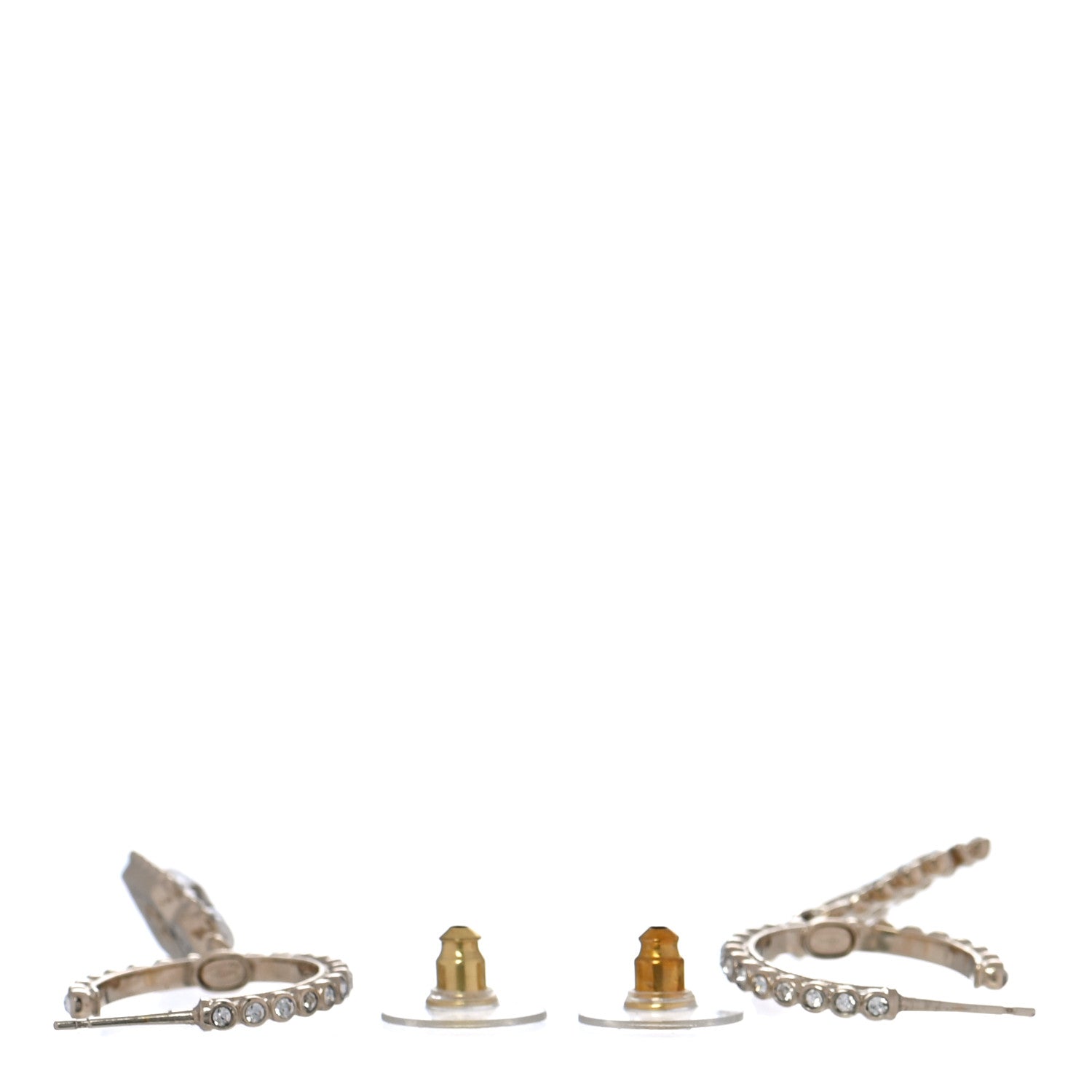 Chanel Crystal Pearl CC Perfume Bottle Drop Hoop Earrings Gold 3 of 6