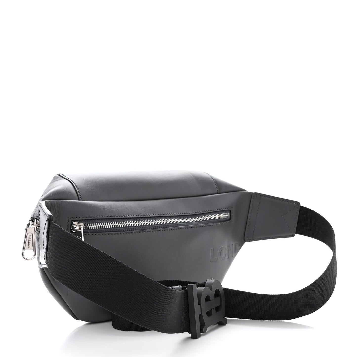 Calfskin Horseferry Print Medium Sonny Bum Bag Dark Ash Grey