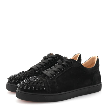Christian Louboutin Suede Louis Junior Spikes Flat Sneakers 38 Black 7 of 20