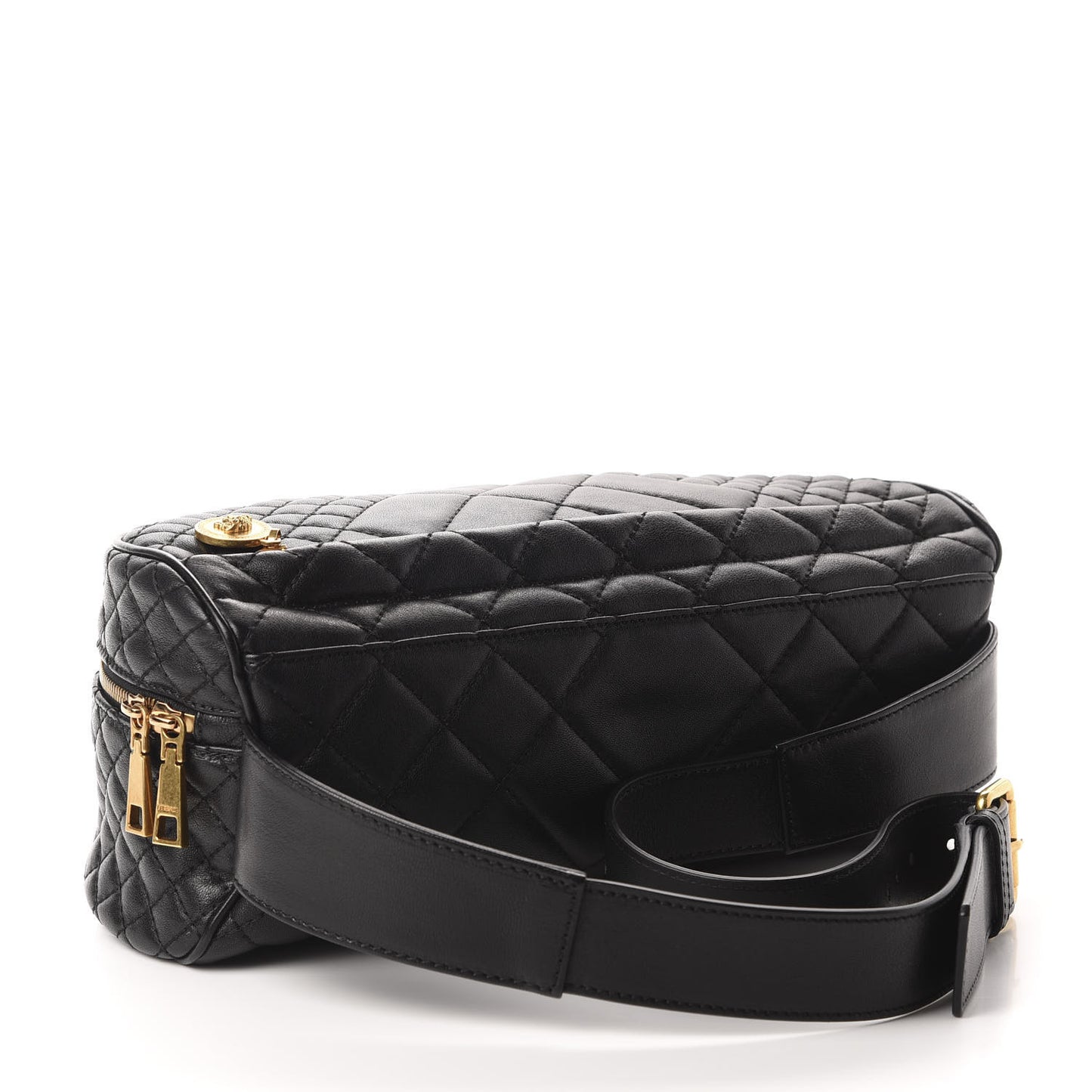 Calfskin Quilted Icon Belt Bag Black