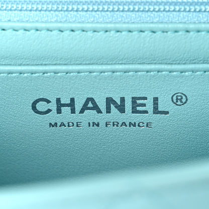 Chanel Lambskin Quilted Mini Rectangular Flap Light Blue 5 of 9