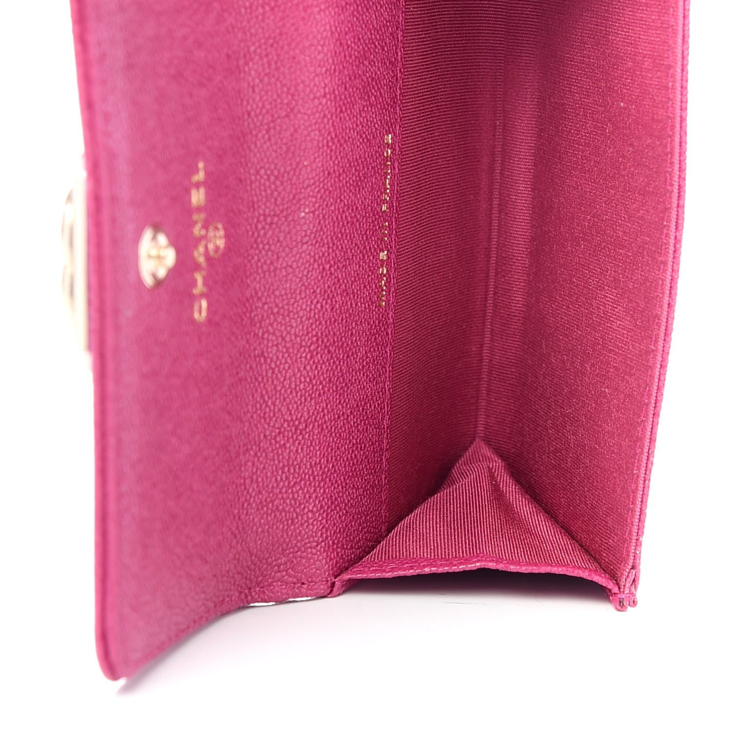 Chanel Caviar Quilted Boy Card Holder Wallet Fuchsia 5 of 9