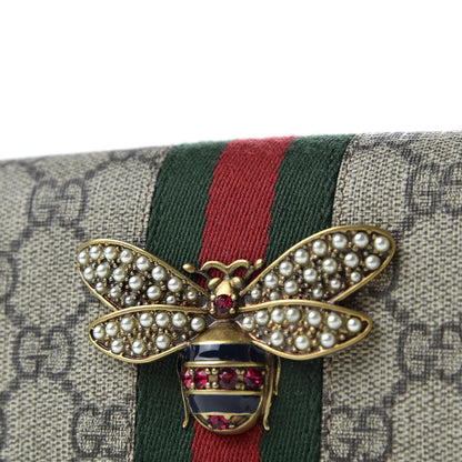 Gucci GG Supreme Monogram Web Queen Margaret Chain Wallet White 9 of 10
