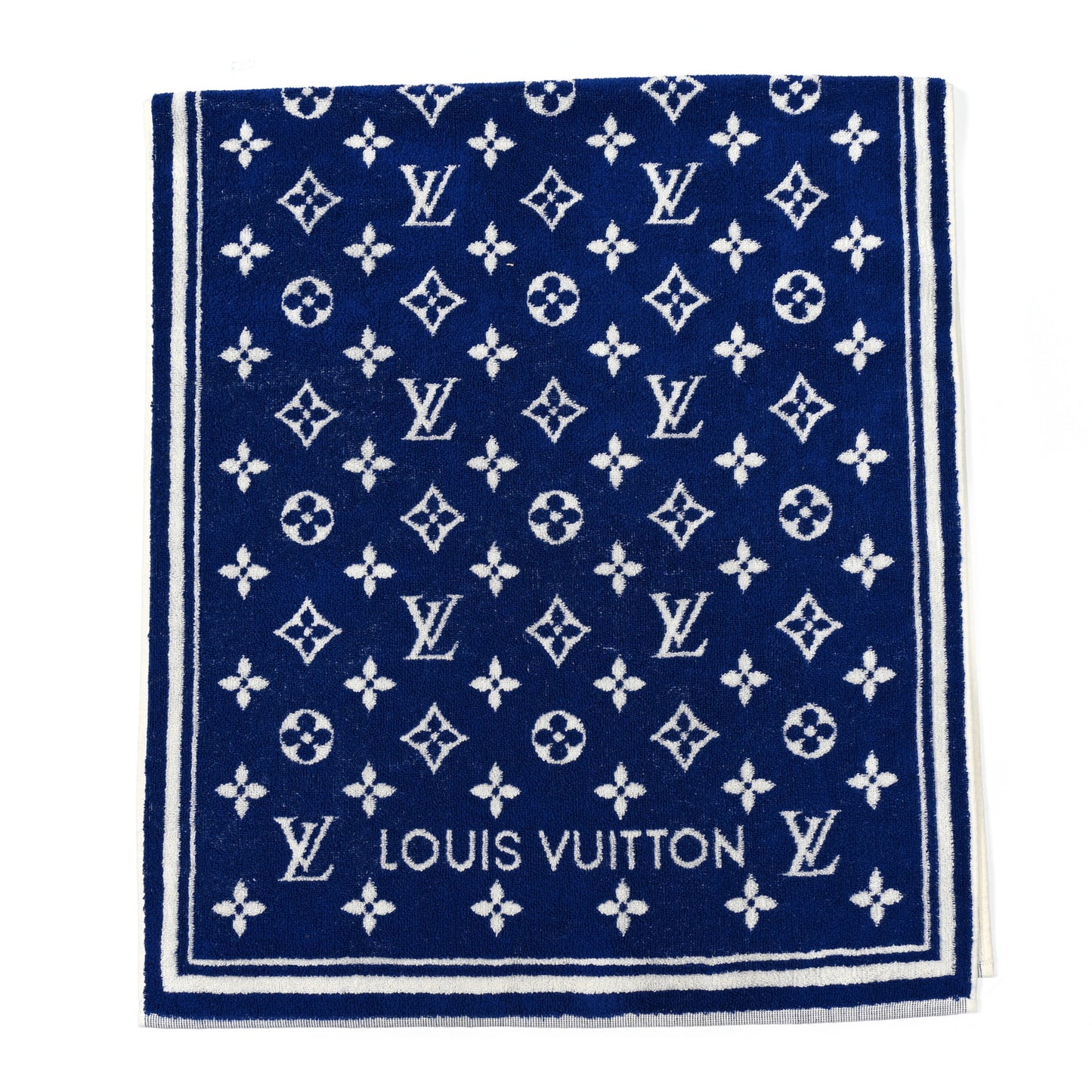 Cotton Monogram Match Towel Blue