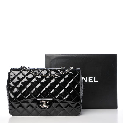 Chanel Patent Quilted Jumbo Single Flap Black 10 of 10