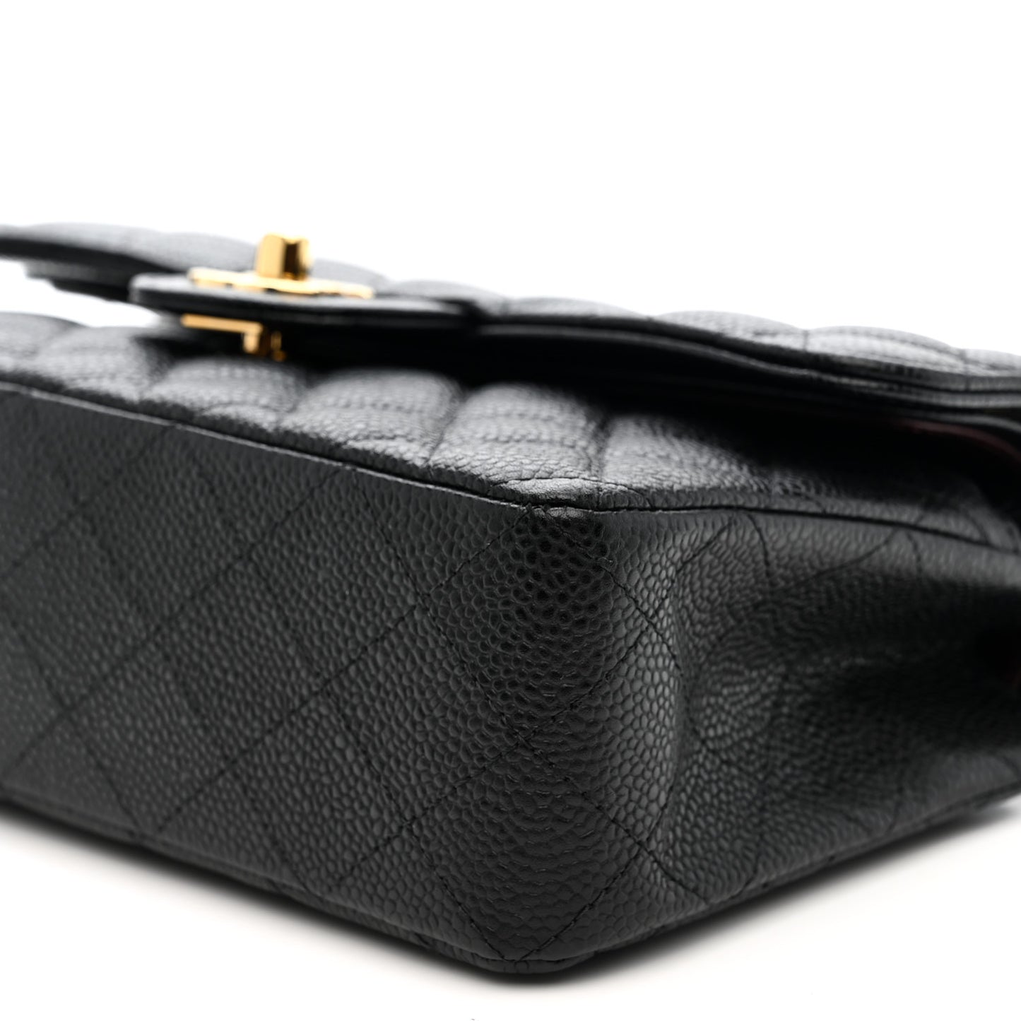 Caviar Quilted Small Double Flap Black