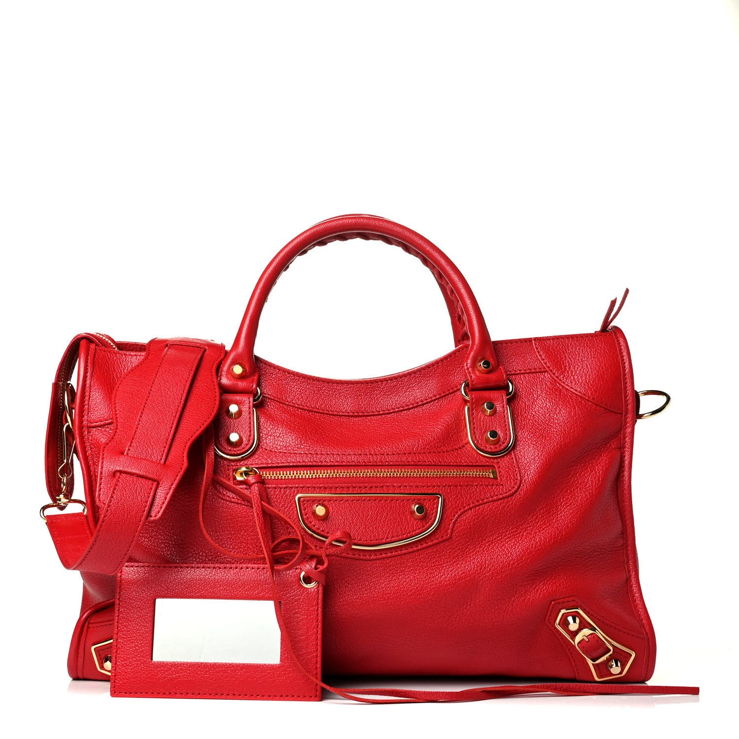 Chevre Gold Metallic Edge Hardware City Rouge Grenade