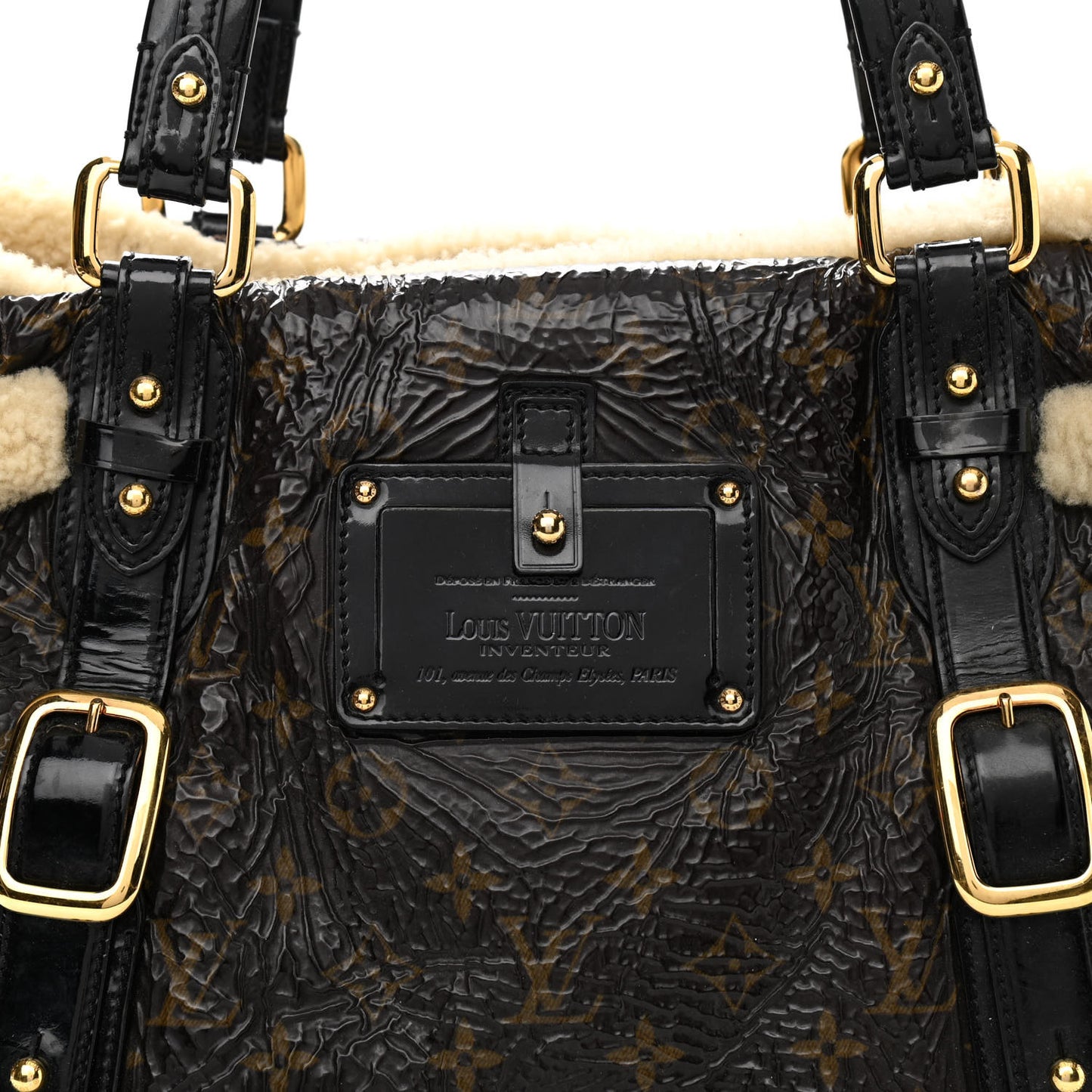 Patent Monogram Shearling Sac Thunder