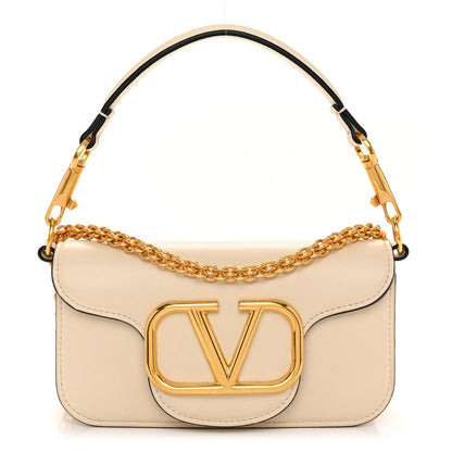 Valentino Garavani Calfskin Vlogo Small Loco Shoulder Bag Light Ivory 1 of 9