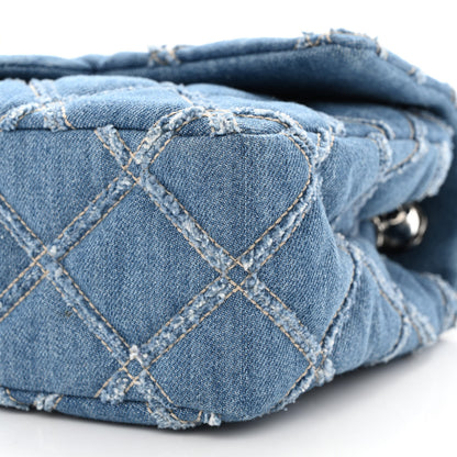 Chanel Denim Quilted Medium Distressed Single Flap Blue 10 of 10