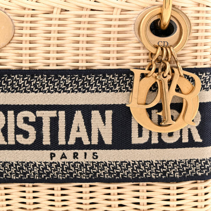 Christian Dior Wicker Oblique Mini Lady Dior Bag Blue 7 of 10